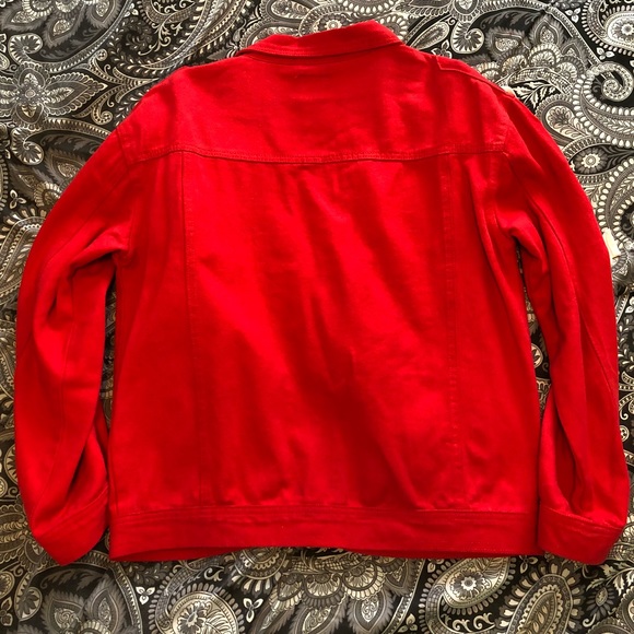 Stephanie Eyelet Lace-Up Oversized Denim Jacket - Picture 6 of 8